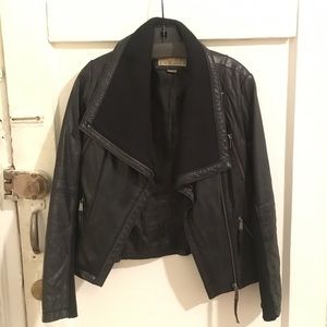 Michael Michael Kors Genuine Leather Moto Jacket